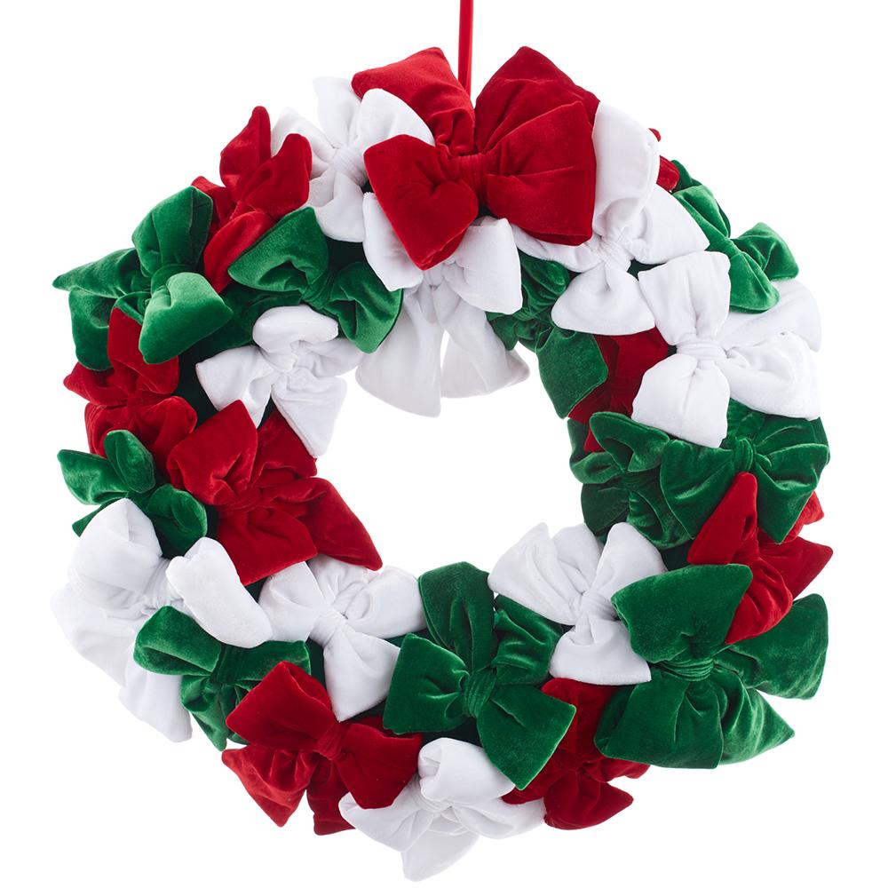 24"   Velvet  Bow Wreath