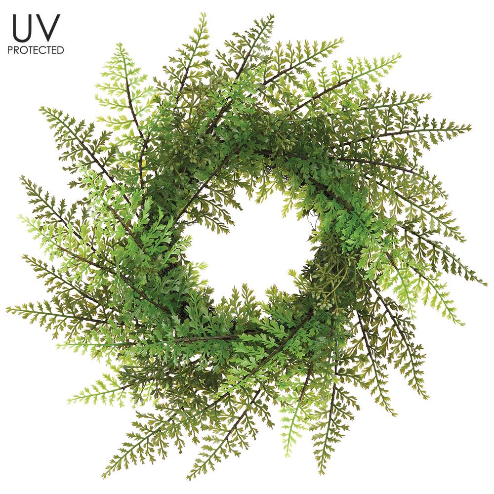 15"Uv Mix Fern + Skimmia Wreath