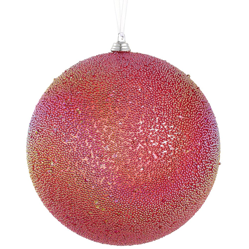 8" Beaded Plastic Ball Ornament