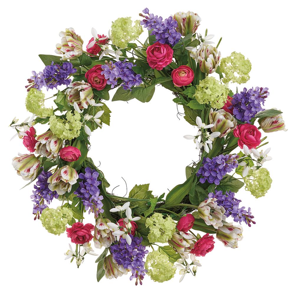 26"Snowball + Lilac + Tulip Wreath