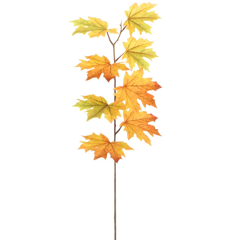 31" Maple Leaf Spray - Mustard Green