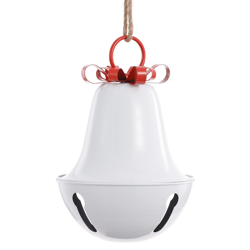 12"  Metal  Bell Ornament  - White
