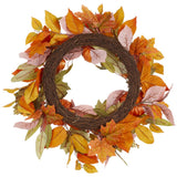 24" Pumpkin + Berry Wreath