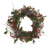 24" Berry + Pinecone Cedar Ring