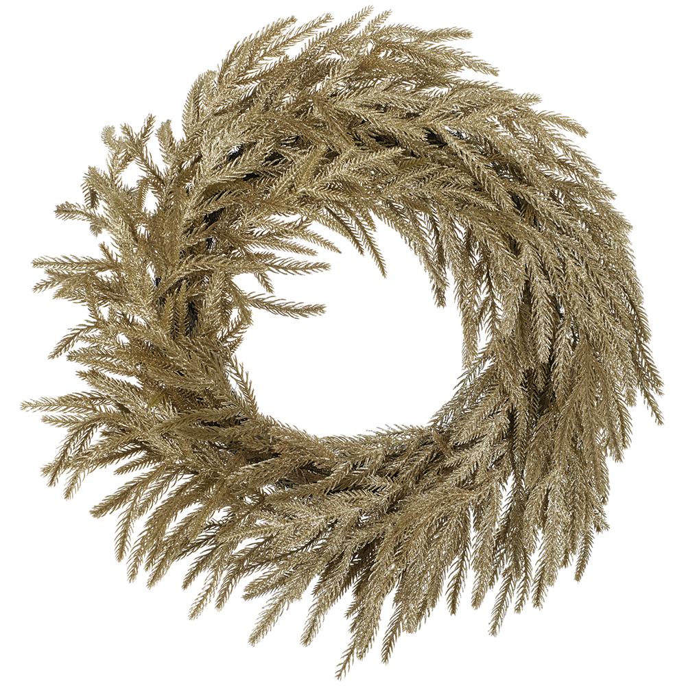 24" Glitterered Willow Pine Wreath