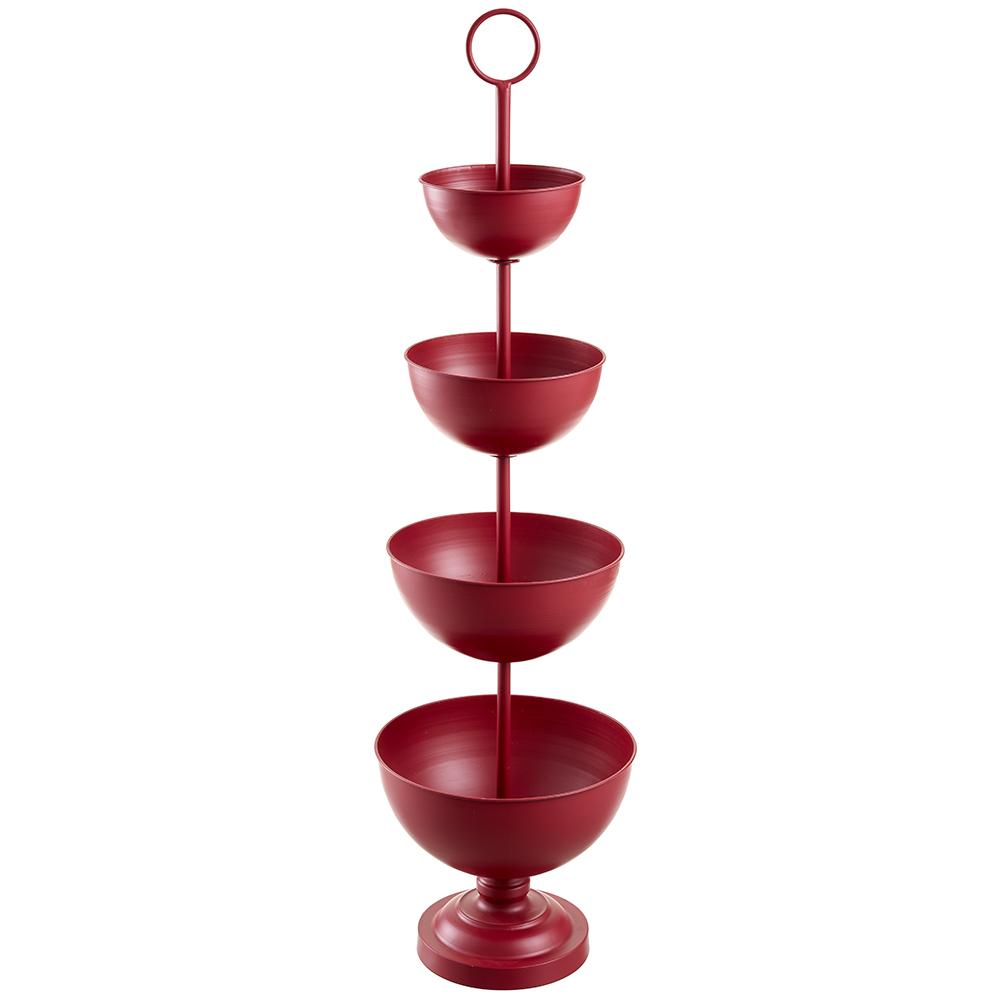 50"Four Tier Metal Bowl Std(Kd) - Red