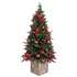 54" Pine Tree in Planter with Berries + Balls - Lit