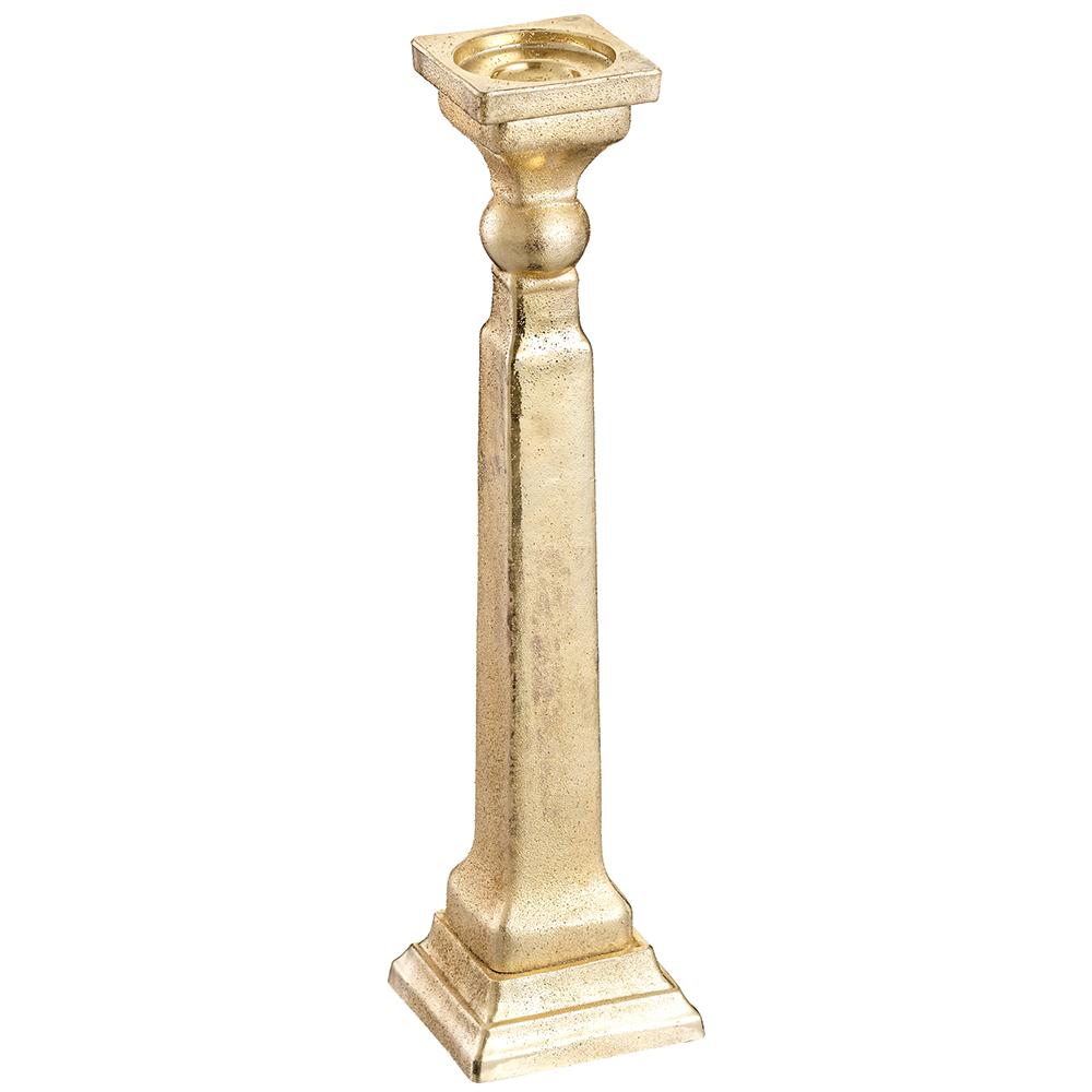 21.5" Glass  Candleholder Gold Antique