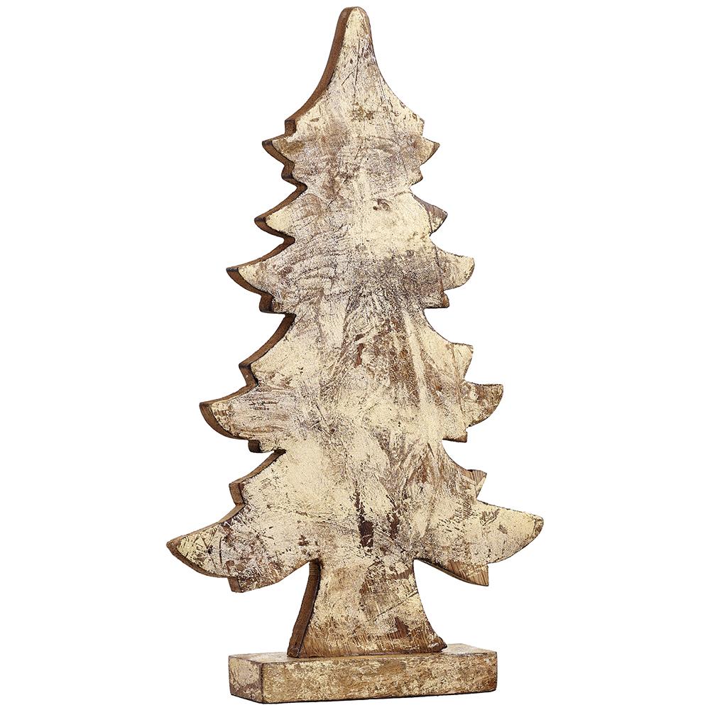 16"  Wood Tree Table Top Gold + Brown