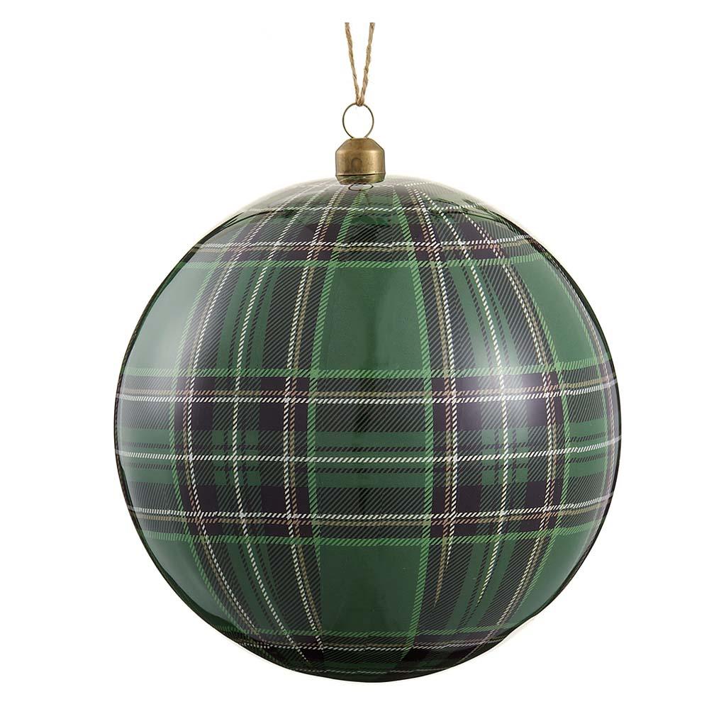 6" Plaid Pl.Ball Ornament