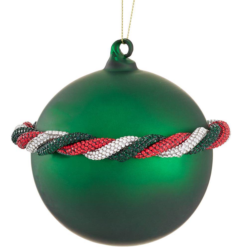 4"  Diamond Glass  Ball Ornament