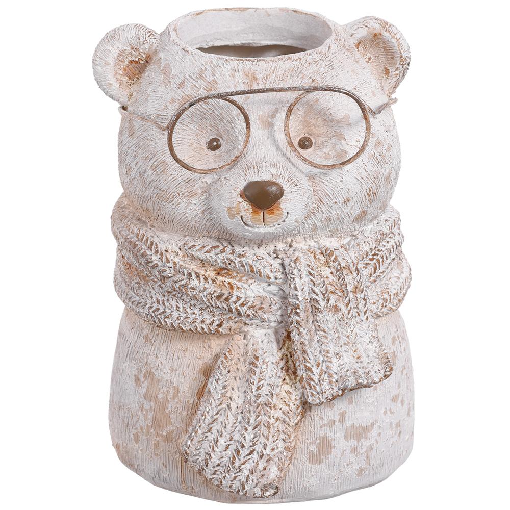 6" White Bear Planter