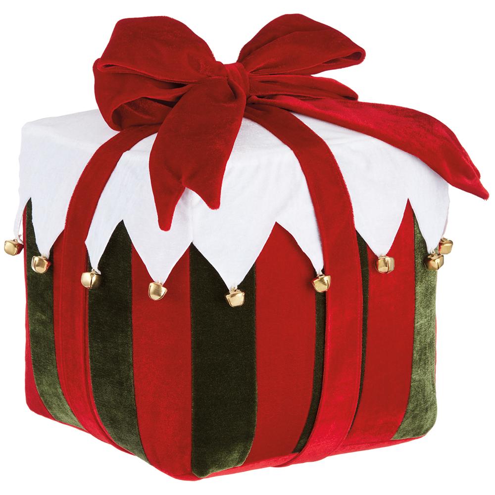 14"  Velvet Gift Box with Jingle Bells