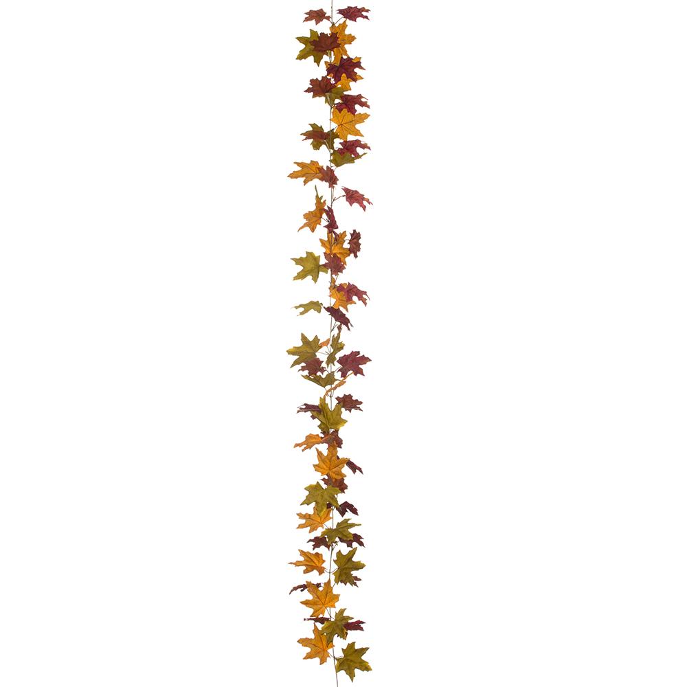 6' Maple Leaf Garland - Orange Green