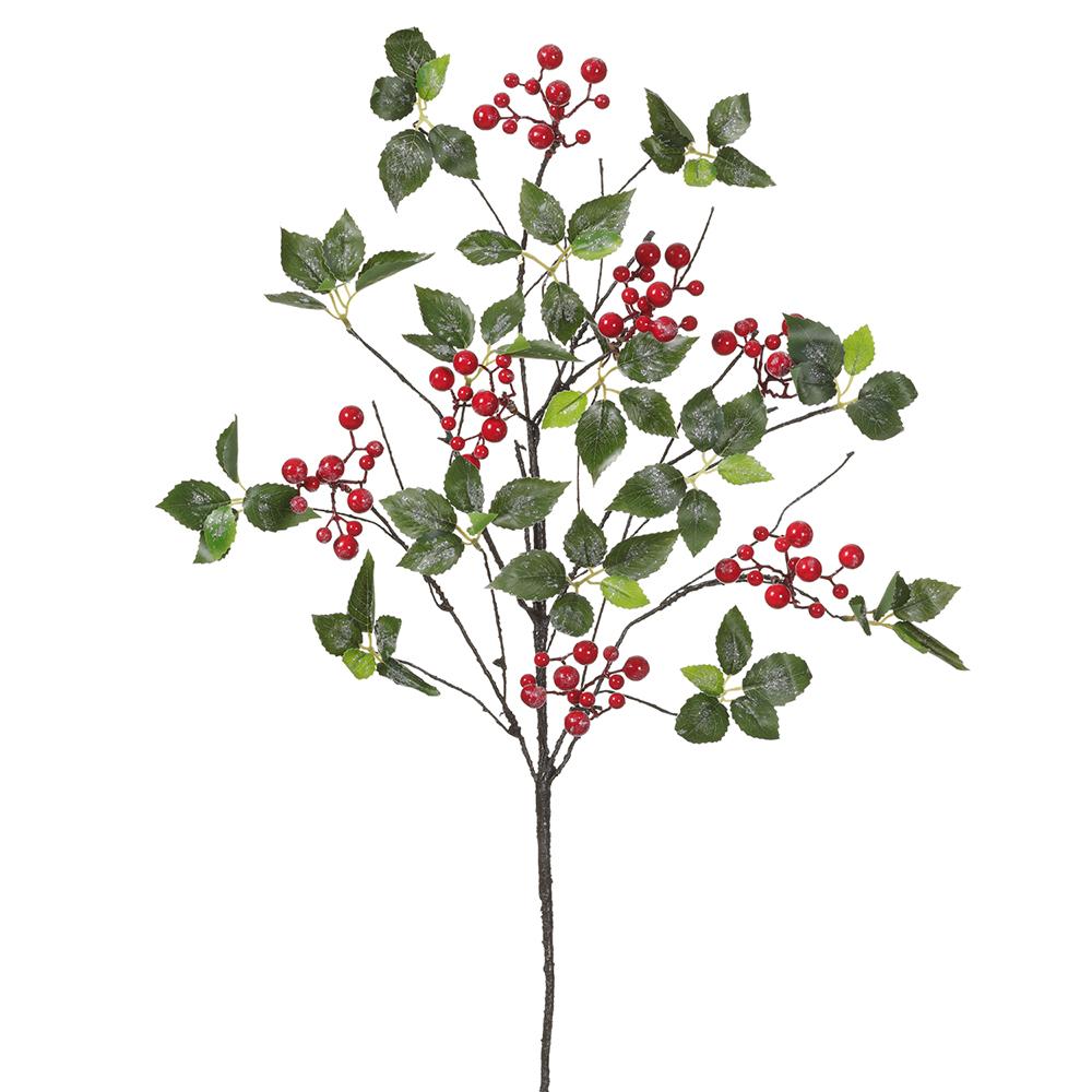 33.75"Snowed Berry Spray - Red