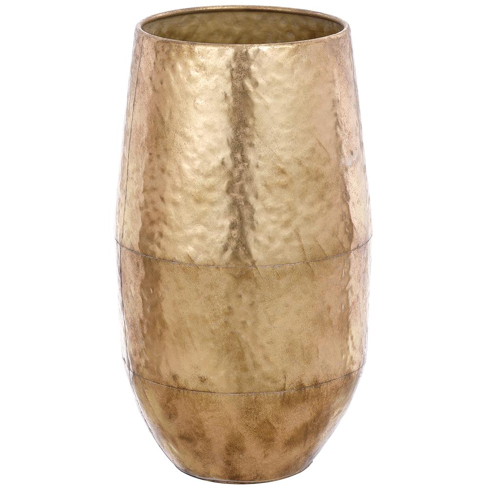 24"  Metal Planter - Gold Antique