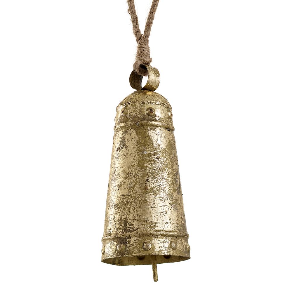 7"  Bell Ornament - Gold Antique