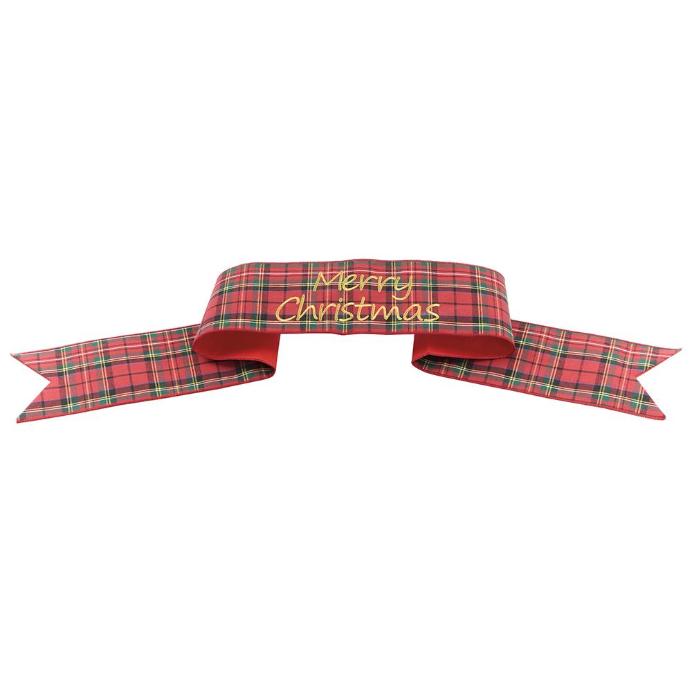 70"Merry Christmas Plaid Banner - Red Green