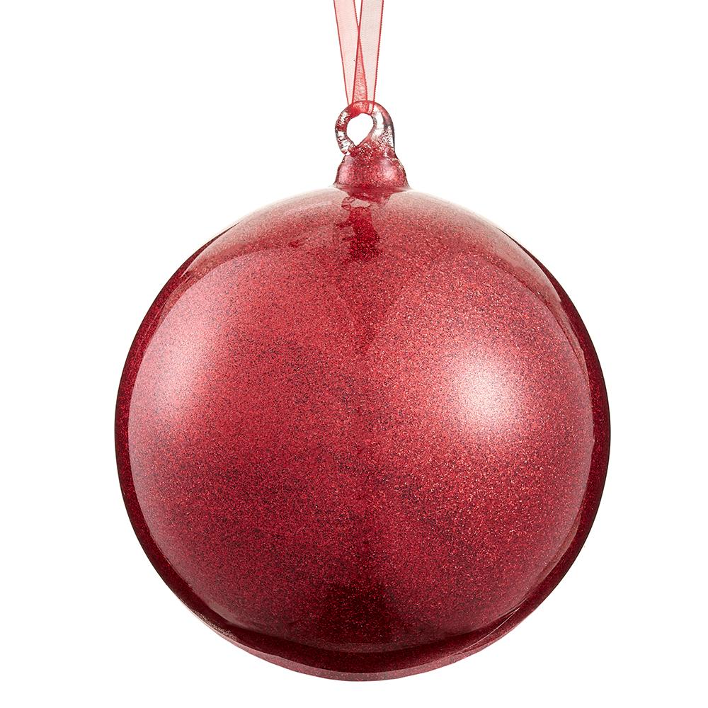 6"Glass Ball Ornament - Red