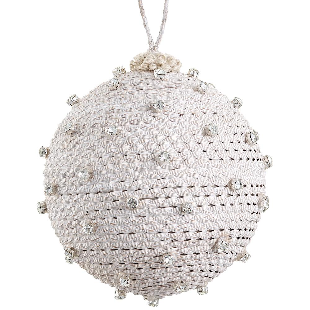 5" Jeweled Rattan Ball Ornament
