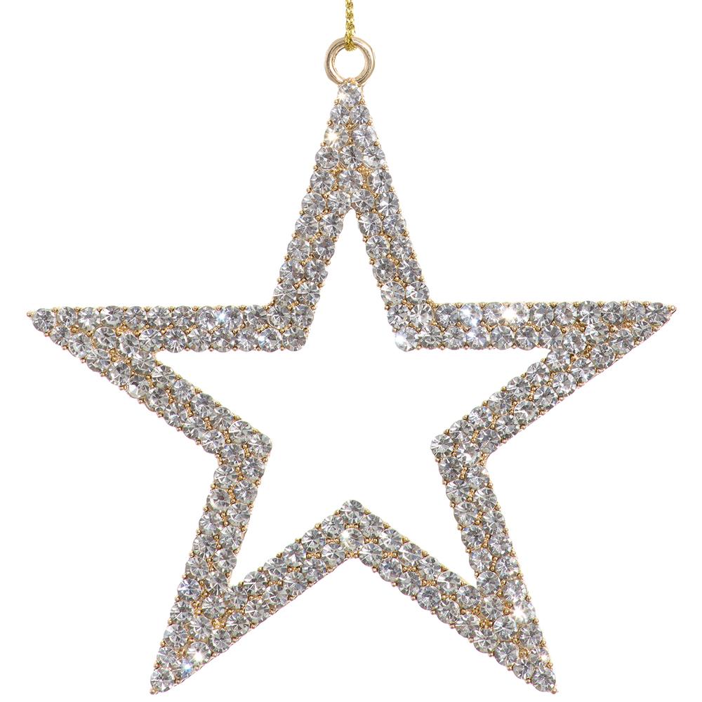4" Diamond Star Ornament - Silver