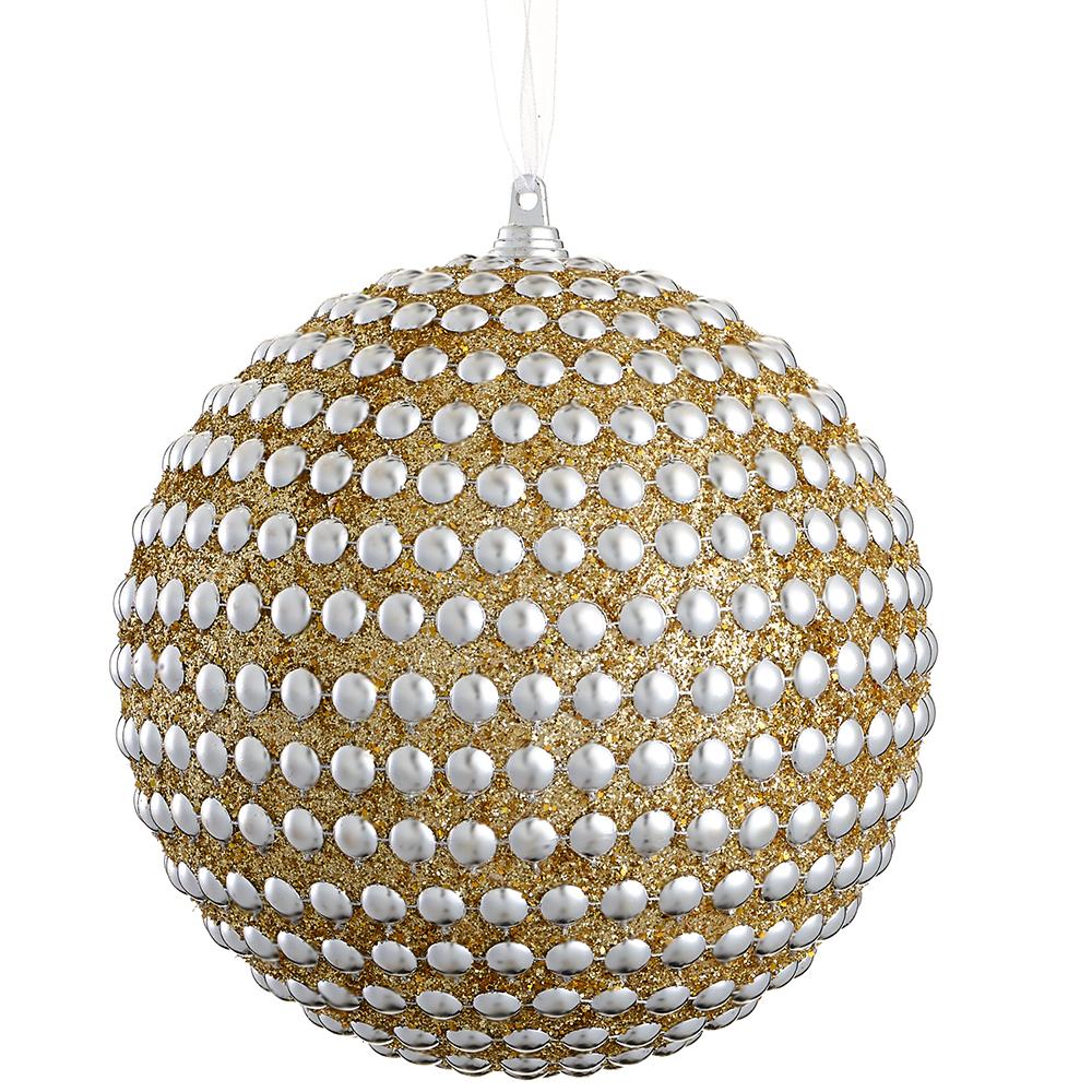 6"Glittered Ball Ornament Go