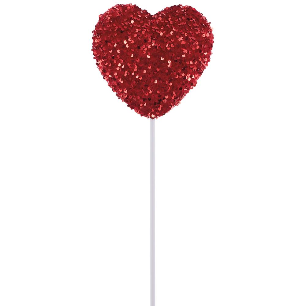 20"Sequin Heart Pick - Red