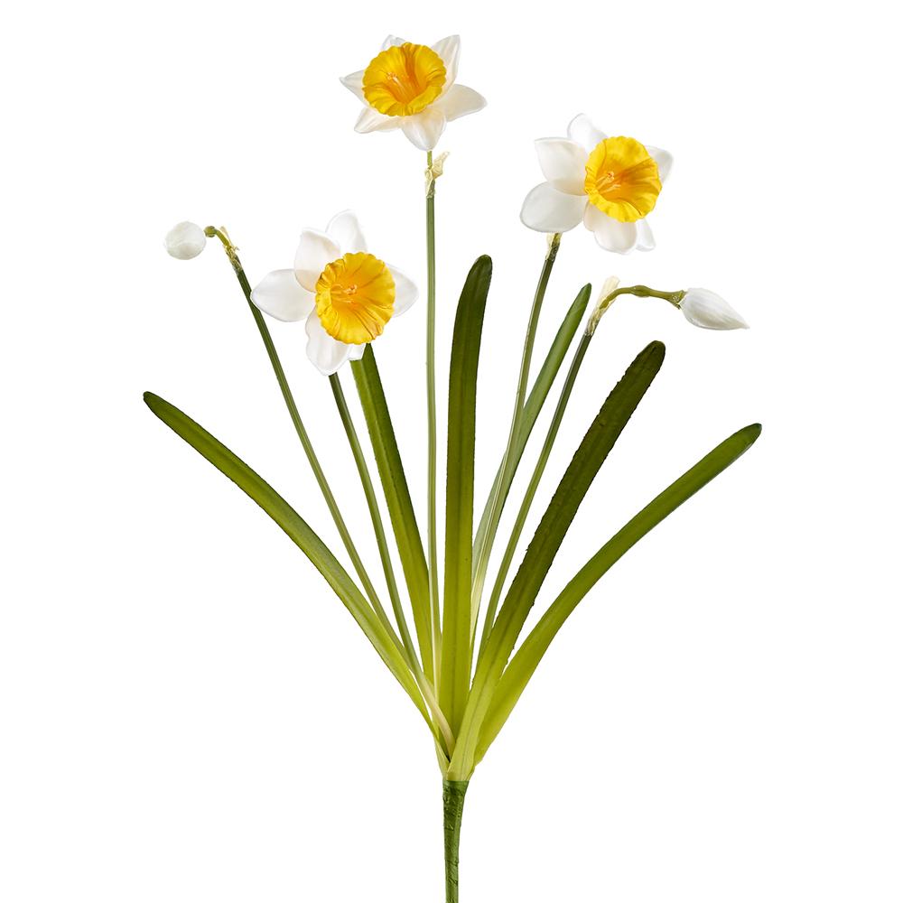 19"Daffodil Bush - White + Yellow