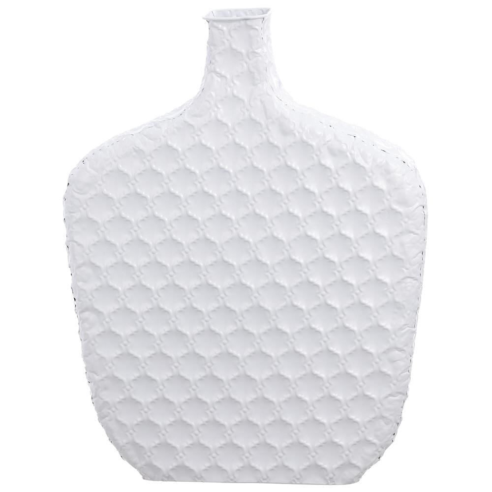 32.5"  Metal Vase - White