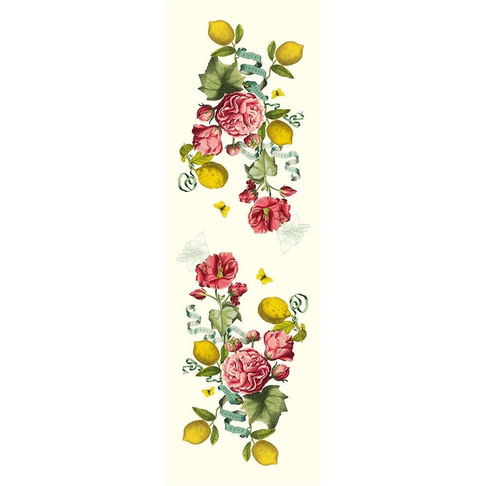 Citrons De Menton Romance Tablerunner 20"x91", 50cm x 230cm, 50% Cotton 50% Linen, pre-washed