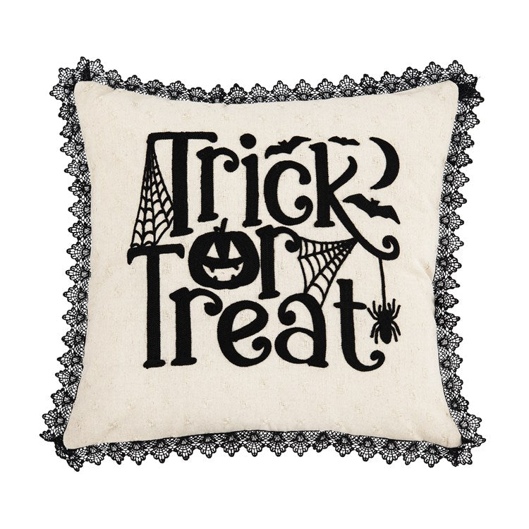 Trick Treat Black and White Pillow