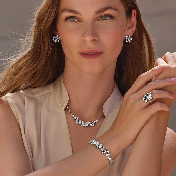 Constella Hinged Bangle - Silver
