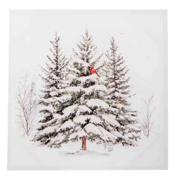 Winter Forest with Hand Painted Texture Wall Decor