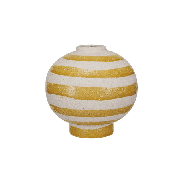 Coarse Stoneware Vase w/ Stripes (Each One Will Vary)