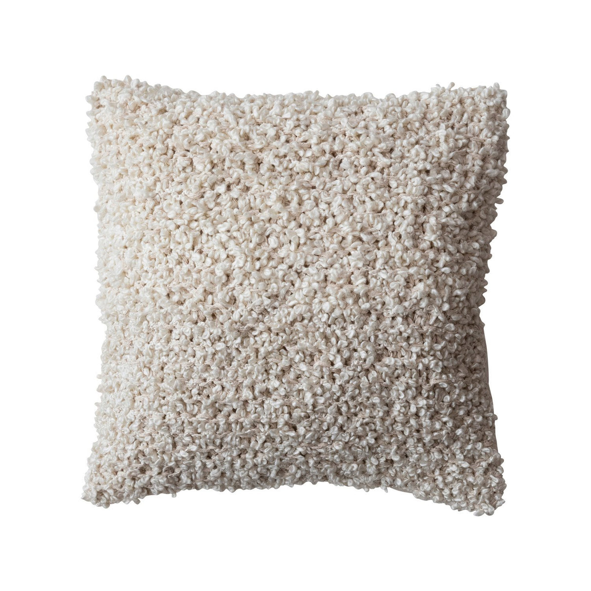 20" Square Woven Cotton Blend Bouclé Pillow