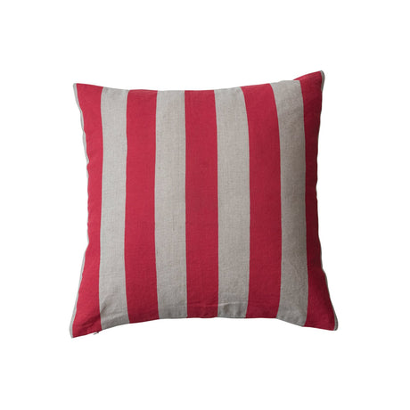 20" Square Cotton & Linen Printed Pillow w/ Stripes