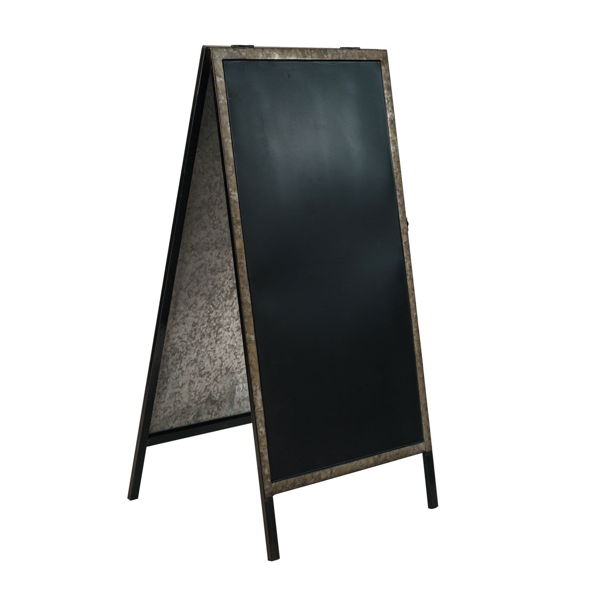 Galvanized Metal Sandwich Chalkboard, Black