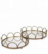 Lenore Round Metal/Mirror Tray Gold