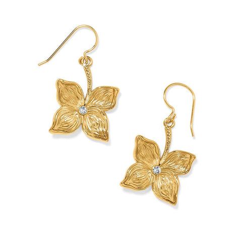 Everbloom Flower French Wire Earrings - Gold