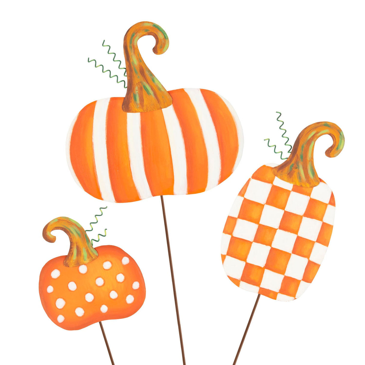 Orange Patterned Pumpkins, S/3