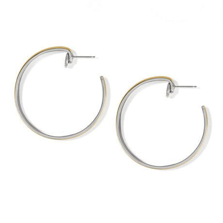 Ferrara Entrata Medium Hoop Earrings - Silver-Gold