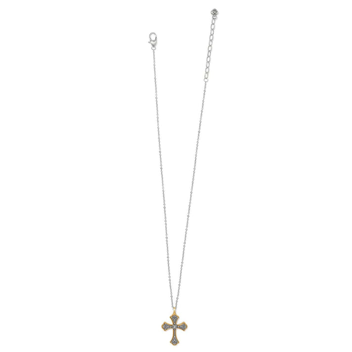 Good Shepard Cross Necklace - Silver-Gold