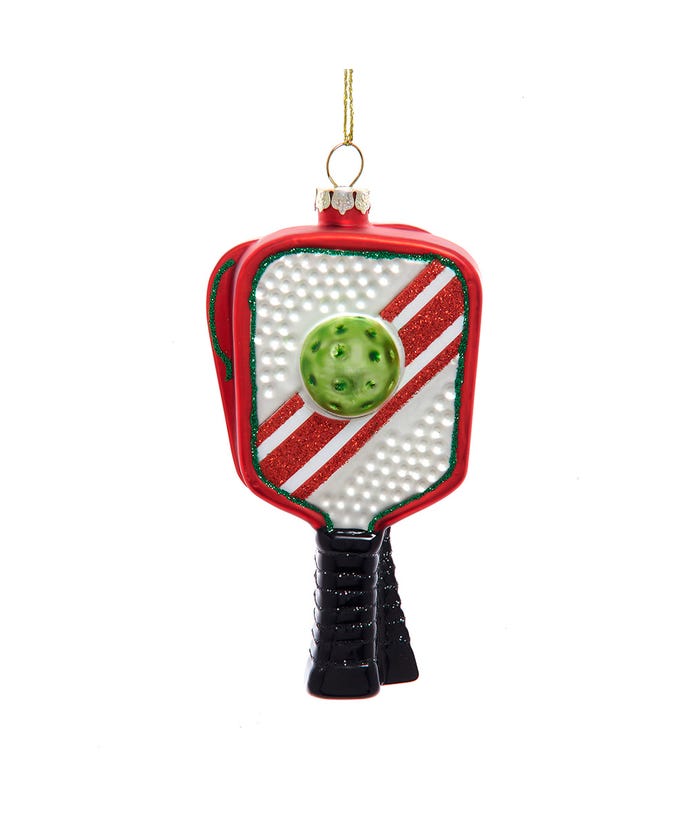 4.75"GLASS PICKLEBALL ORNAMENT