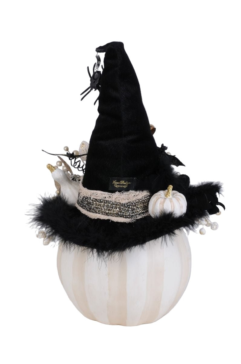 Lighted White Fiber Optic Pumpkin