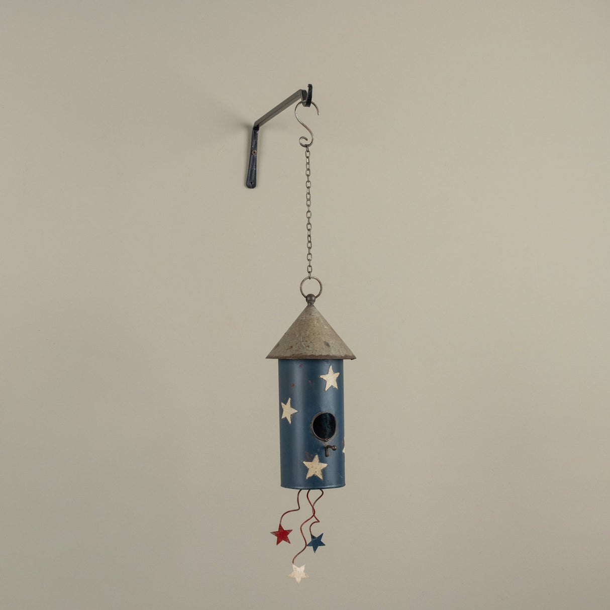 Blue & White Stars Firework Birdhouse