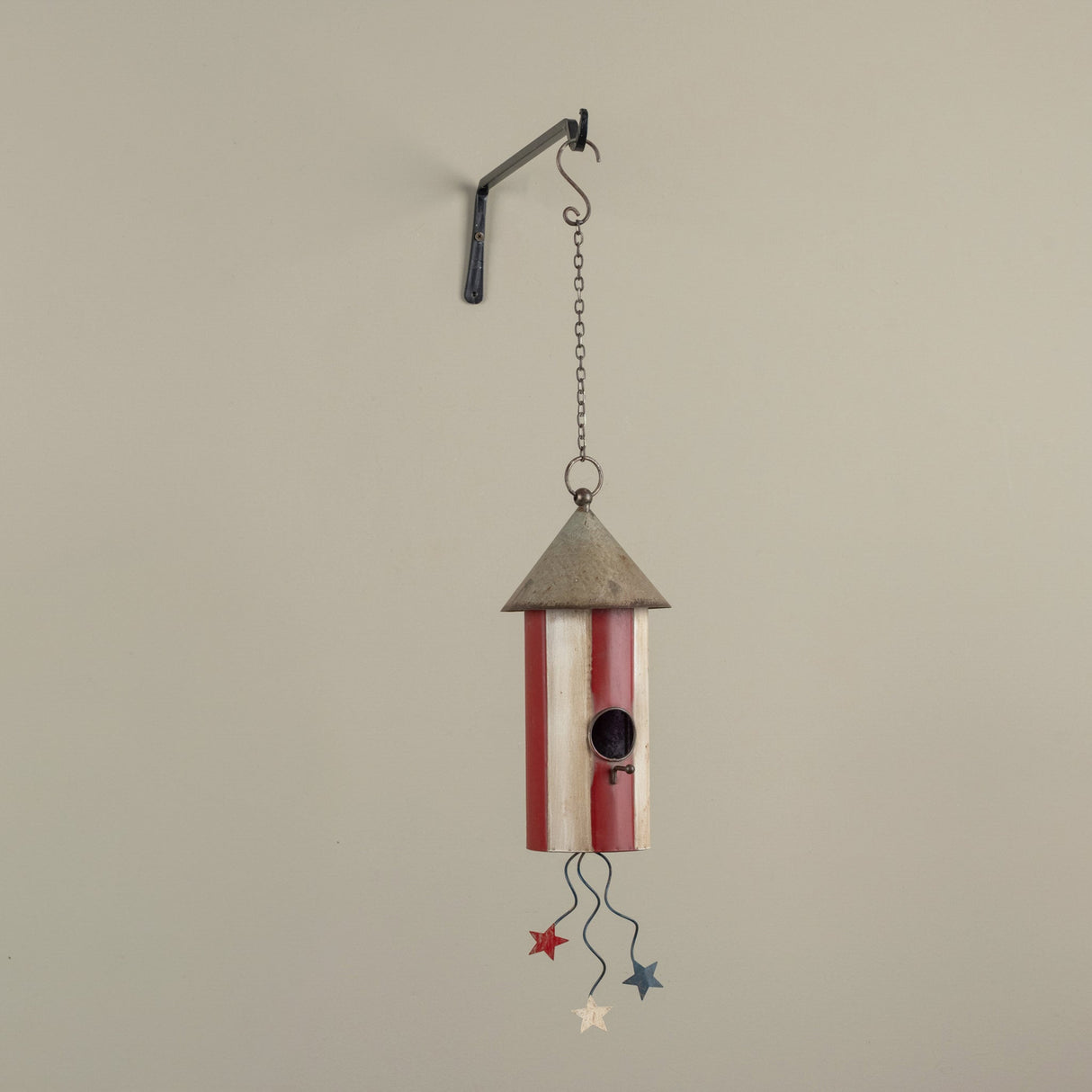 Red & White Striped Firework Birdhouse