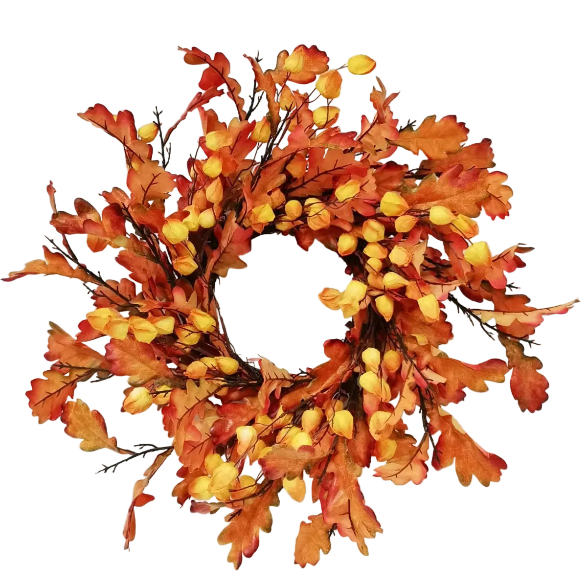 OAK & LANTERN WREATH -26"