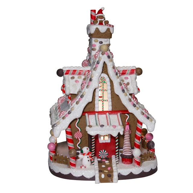 MUSICAL VILLAGE #A -12"Lighted Gingerbrd House W/C