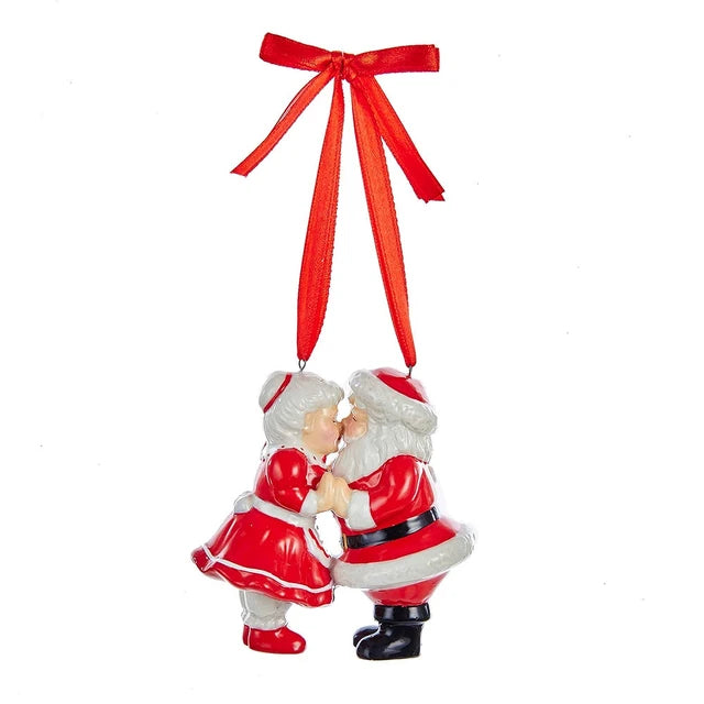 3.5"Porcelain Kissing Santa+Mrs Claus