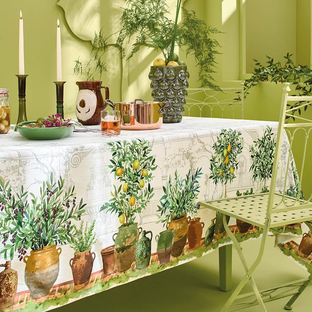 Jardin Provencal Olive Tablecloth 61"x61"